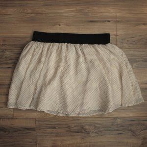 H&M Cream White & Black Polka Dot Circle Skirt L